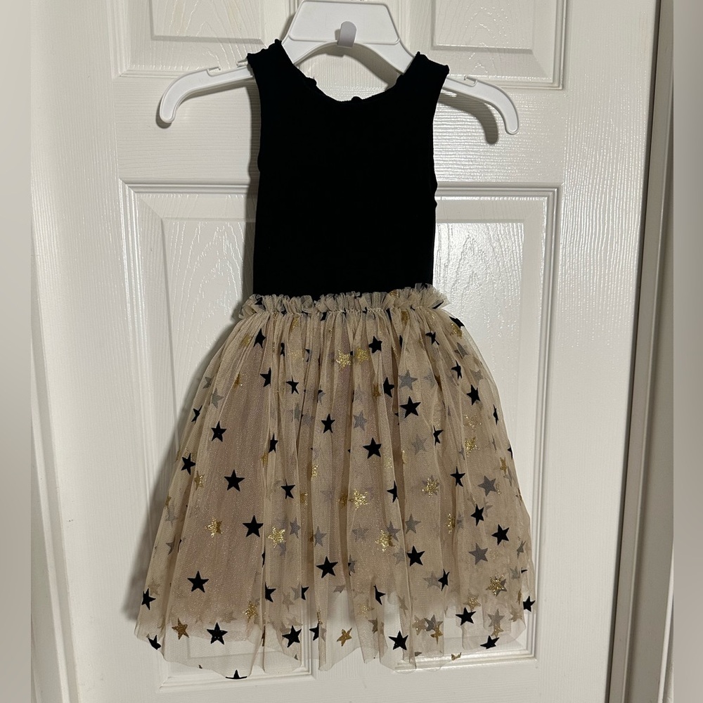 Black and Gold Star Tulle Dress